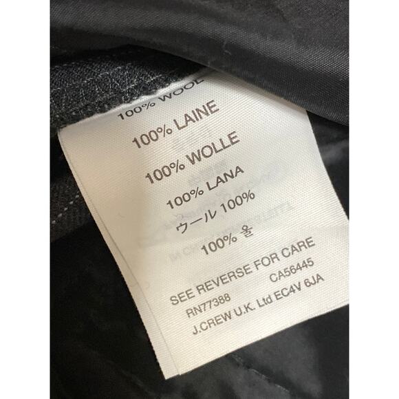 J.Crew Super 120's 100% Wool Gray Pinstriped High Waisted Trouser Dress Pants 2P - Picture 4 of 4